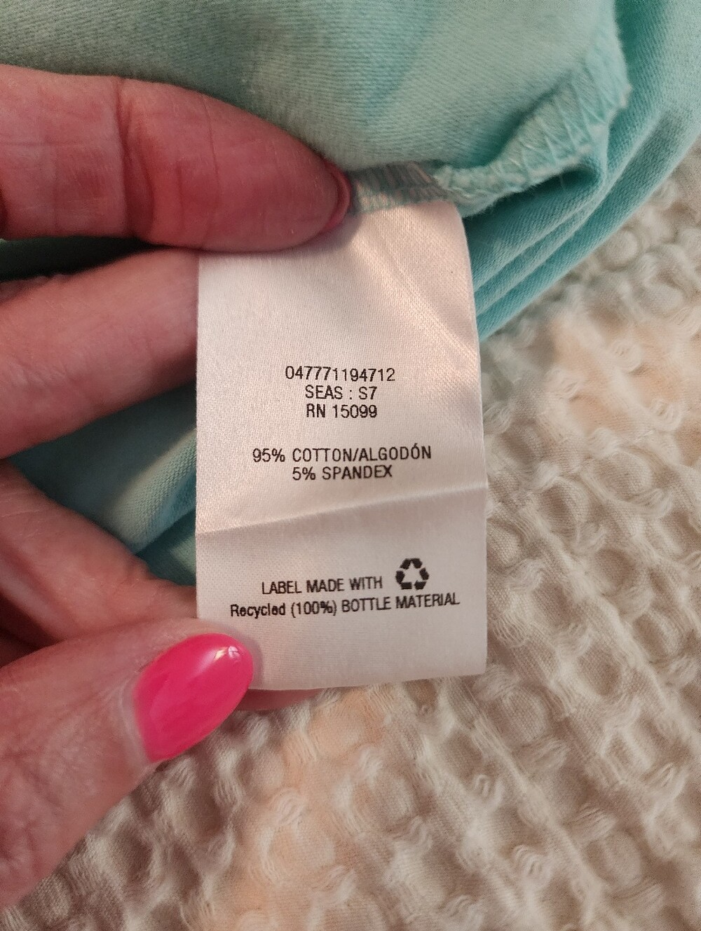 Simply Emma Women’s Sleeveless Tank Top Pastel Aqua Cotton Spandex 1X - Picture 6 of 8